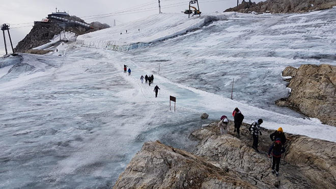 People on a glacier. Photo